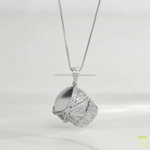 Premium Moissanite Diamond Helmet Pendant In 925 Sterling Silver Bling Hip Hop Fashion Jewelry Necklace For Men Women - Product Image 1
