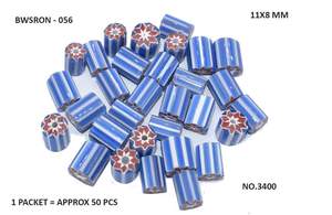 Mini perles africaines Chevron |   Petites perles de verre du Ghana 6mm/11mm en boîte - Product Image 3
