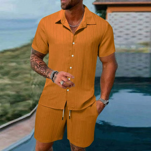 Africa New Style Ethnic Style Muslim Fashion Breathable Solid Embroidery Casual Robe 2 Piece Sets Long Sleeve Men Suits - Product Image 1