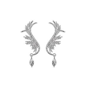 Pendientes de Moissanita con Forma de Alas, Chapados en Plata 925, Unisex, Joyería para Compromiso y Boda, Corte Brillante Redondo, Estilo Minimalista - Product Image 3