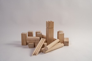 <b>Wooden</b> Board Game Set With Square Blocks And <b>Pegs</b> Educational Toy For 2 Players - Product Image 5