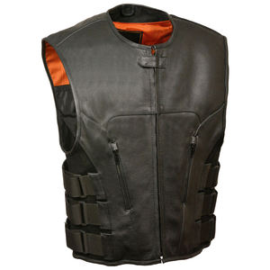 Chalecos de cuero de moda de alta calidad para hombre, chaleco de cuero transpirable de alta calidad, tallas grandes, chalecos de cuero para hombre de alta demanda. - Product Image 3