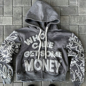 เสื้อฮู้ดดี้ผ้าฝ้ายฟลีซแท้ 100% สำหรับผู้ชาย ดีไซน์ใหม่ ปักโลโก้ พิมพ์ลายนูน 3 มิติ มีจำหน่ายถึงไซส์ 6XL ขายส่ง - Product Image 2