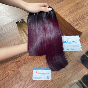 Meilleur choix de cheveux pour extensions de cheveux lisses comme des baguettes, mèches de cheveux vierges vietnamiennes très soyeuses, double trame - Product Image 3