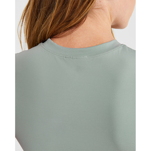 Camiseta de Punto de Manga Corta con Cuello Redondo para Mujer, Color Sólido, Transpirable, Deportiva, para Todas las Temporadas, Corte Regular - Product Image 3