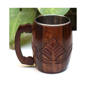 Taza de Cerveza/Té de Madera, Diseño Europeo Clásico, Hecha a Mano, Ecológica, con Logotipo Personalizado, para Hogar, Oficina, Hotel, de la Mejor Calidad - Product Image 1