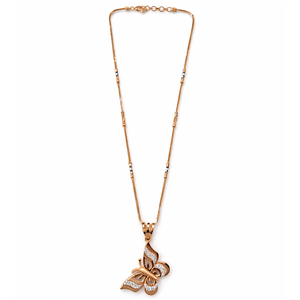 Collier pendentif papillon de luxe Revalia en or rose 18 carats avec accents blancs brillants, bijoux sophistiqués pour femmes, cadeau - Product Image 5