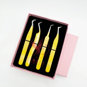 Somofy Logotipo personalizable Extensión de pestañas Pinzas de volumen Personalización gratuita Etiqueta privada Maquillaje Acero inoxidable Curvo - Product Image 6