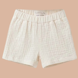<b>Cot</b> & Candy Organic Muslin Jhabla <b>Set</b> Oversized Infant Clothing-Summer Milk Color 0-3 Months Baby Clothing <b>Sets</b> Shirt Shorts - Product Image 4