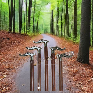 Bastón plegable de madera hecho a mano con mango de elefante de latón, bastón de madera con mango de elefante de diseñador - Product Image 2