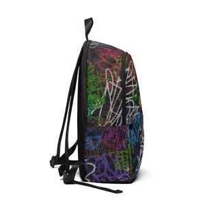Sac à dos en cuir moderne style graffiti, profil fin, fermeture éclair, imperméable, grande capacité, compartiment pour ordinateur, aspect premium - Product Image 4