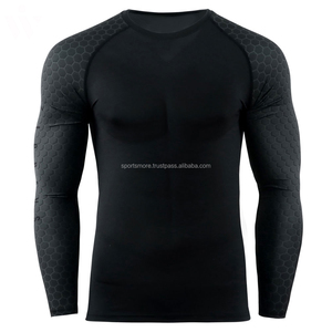 Latest Design Hot Sale <b>Men</b> <b>Compression</b> <b>Shirts</b> Printed Sportswear Comfortable Fitness Wear Spandex/Nylon Eco-Friendly Quick Dry - Product Image 4