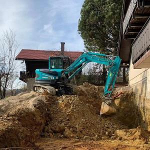 High Performance 3 Ton Used Yellow Crawler with Steel Tracks and Enclosed Safety Cabin for Industrial Trenching Projects - Product Image 1