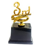 Trophées Métalliques Modernes Tendance – Ensemble de Récompenses Dorées avec Logo Personnalisé – Trophées 1ère, 2ème et 3ème Places sur Base Noire – Reconnaissance Compétitive