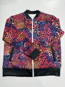 Chaqueta bomber para hombre con estampado de leopardo arcoíris multicolor, con cremallera y ribetes acanalados, estilo streetwear, cortavientos, ideal para festivales y fiestas. - Product Image 5
