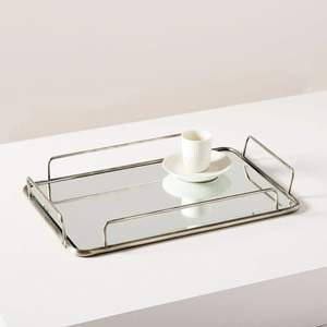 Handmade Metal And <b>Mirror</b> Tray For Home Decoration And Serving Use With Premium Craftsmanship And Unique Design - Product Image 1