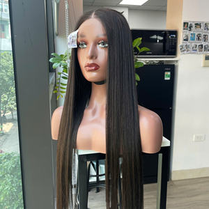 Single Donor Human Hair Wig High Quality Beautiful Human Hair Vietnamese Raw HD <b>Lace</b> Bone Straight Natural <b>Black</b> Color - Product Image 1