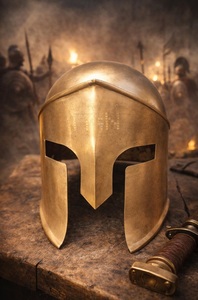 หมวกนิรภัย CH Helmets รุ่น 300 Spartans หมวกกรีกทองเหลืองโบราณ งานแฮนด์เมด ไซส์เดียว CHMO420 - Product Image 4