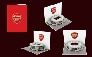 Ar.se.nal Football Stadium 3D Pop-Up Greeting Card Digital Printing <b>Gloss</b> Lamination Gift - Product Image 3