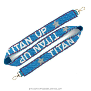 Correa de Bolso Deportiva Personalizada Hecha a Mano con Cuentas Titan, Correa Ajustable Bordada para el Día del Partido, Cinturón de Hombro de Moda, Colgador de Bolso Vintage - Product Image 1