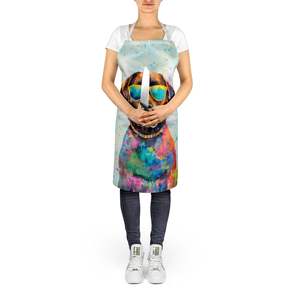 Tablier Hippie Dawg unisexe multicolore grand pour la cuisine conçu pour les adultes hommes femmes mettant en vedette Chic chocolat Labrador - Product Image 5