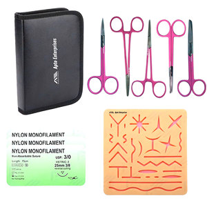 Medical Equipments Surgical Training Use Suture <b>Kit</b> Including Scissor Forceps Silicon Suture Pad Needle Medic Instruments - Product Image 1