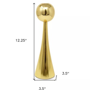 Support de bougie de 12,25 pouces de hauteur, finition dorée, décoration d'intérieur, support en métal durable - Product Image 1