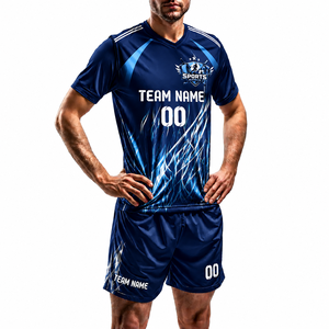 เสื้อฟุตบอลออกแบบได้ตามต้องการพร้อมคุณสมบัติการใช้งานที่ยอดเยี่ยมสำหรับนักกีฬาเนื้อผ้าพรีเมี่ยมและฟุตบอล - Product Image 2