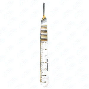 Manche de scalpel avec lame chirurgicale en acier inoxydable et règle en pouces pour la chirurgie, l'artisanat, la modélisation, la biologie et les laboratoires - Product Image 1