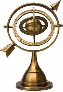 Sphère armillaire du zodiaque en laiton avec anneau flèche, globe céleste, sculpture d'astrologie - Product Image 2