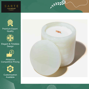 Best Aromatherapy Jar Customizable Scented Handmade High Quality Natural Onyx Alabaster Marble Christmas Candle Holder Lid - Product Image 6