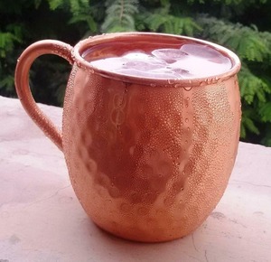 Hammered Copper Luxury Moscow Mule Mug Brass Handle Eco-Friendly Gift Drinkware Featuring <b>Coaster</b> Lid/Straw for Parties Bars - Product Image 4