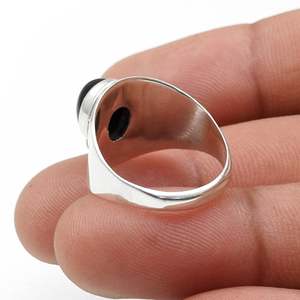 Natural Oval Cut Black Onyx Gemstone <b>Ring</b> Handmade 925 Sterling <b>Silver</b> Jewelry For <b>Men</b> And Women Birthstone Bohemian Jewelry - Product Image 5