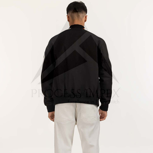 Veste universitaire noire et blanche pour homme avec logo Y brodé, col montant, boutons sur le devant, style décontracté pour l'automne - Product Image 5