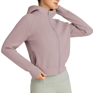 Nouveau style – Sweat à capuche court 100 % coton pour femme – Décontracté, streetwear, épaules tombantes, respirant, écologique, tricoté - Product Image 4