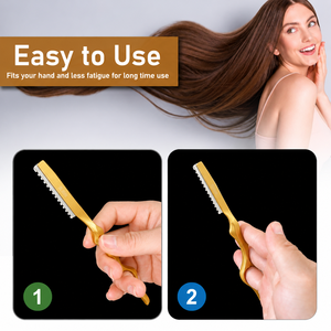 Navaja de Afeitar Recta Vintage Luminex Impex con Mango de Concha de Abulón y Acero al Carbono, Lista para Usar en Barberías y Salones - Product Image 2