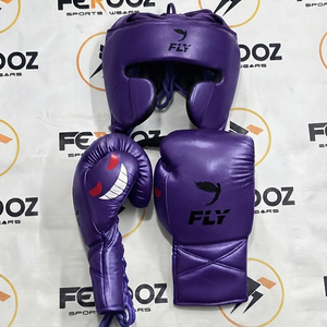 Gants de boxe en cuir de vachette véritable pour l'entraînement, couleur violet tendance, produits populaires, gants de boxe et protections de tête pour la gym, OEM - Product Image 1