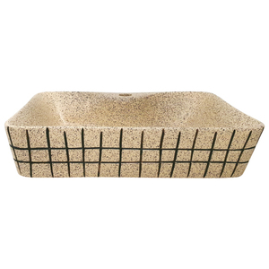 Lavabo de Cerámica Moderno con Pedestal, Lavabo Artístico Hecho a Mano para Encimera de Baño - Product Image 4