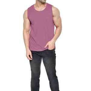 Men's 100% Cotton O-Neck Tank <b>Tops</b> Men's Fitness Custom Logo Quick Dry Bamboo Athletic Muscle Bodybuilding Activewear Seamless - Product Image 2