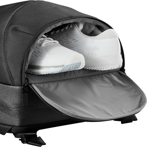 <b>Black</b> Nylon Tennis Racket <b>Backpack</b> With Zipper Closure 30-40L Waterproof Sports Bag - Product Image 5
