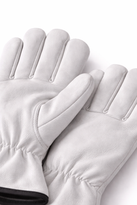 Guantes de Trabajo de Cuero Blanco con Puño Elástico y Acabado Suave para Manipulación Industrial, Ensamblaje y Trabajo General - Product Image 2