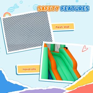 Scivolo d'Acqua Gonfiabile 8 in 1 ad Alta Potenza 680W per Bambini 3-8 Anni, Divertenti Strutture Gonfiabili per Divertimento Acquatico - Product Image 6