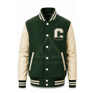 เสื้อแจ็คเก็ต Letterman พรีเมียมสำหรับผู้ชาย ผ้าวูลผสม ดีไซน์ปะติด ปิดด้วยกระดุมแป๊ก สไตล์ลำลอง แฟชั่นเสื้อนอก ผลิตตามสั่ง - Product Image 2