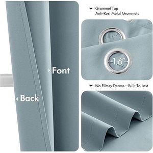 Cortinas Opacas Térmicas Aislantes Azul Pizarra de 63 Pulgadas de Largo, 2 Paneles, Color Sólido, para Dormitorio y Sala de Estar, Cortinas Oscurecedoras - Product Image 4