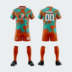 Conjunto de Uniforme de Rugby para Hombre, 100% Poliéster, Transpirable, Cintura Elástica, Nombre del Equipo Personalizado, Ecológico, Antibacteriano, Manga Corta - Product Image 5