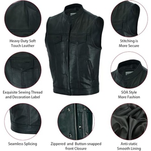 Vestes en cuir pour motards, en cuir de vache véritable, fabriquées au Pakistan, imperméables, élégantes, décontractées, en coton, respirantes, pour l'hiver - Product Image 3