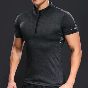 Chemises de sport pour hommes, à séchage rapide, pour la course à pied, le golf, la salle de sport, à manches longues, avec fermeture éclair 1/4, pull-over - Product Image 6
