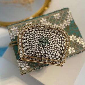 Luxury Crystal Clutch Bag Handmade Polished <b>Square</b> Design Candy Pattern Wedding - Product Image 2