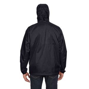 Veste de pluie légère à capuche imperméable pour homme avec poches latérales, couleur unie décontractée, manches longues, pour l'automne - Product Image 3