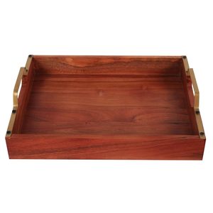Wooden tray for coffee table decor elegant for <b>candles</b> vases books enhancing living room ambiance - Product Image 3